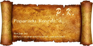 Poparadu Konrád névjegykártya